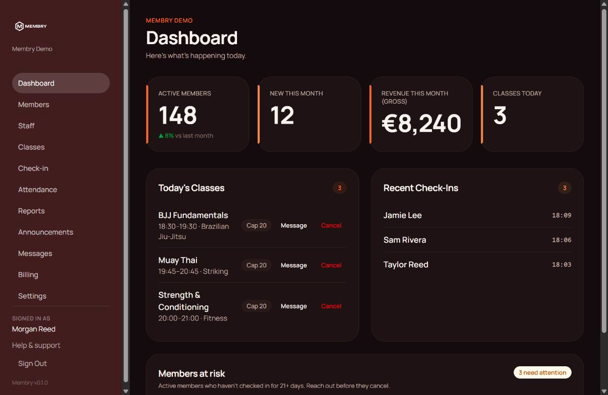 Your team’s dashboard — Bookings